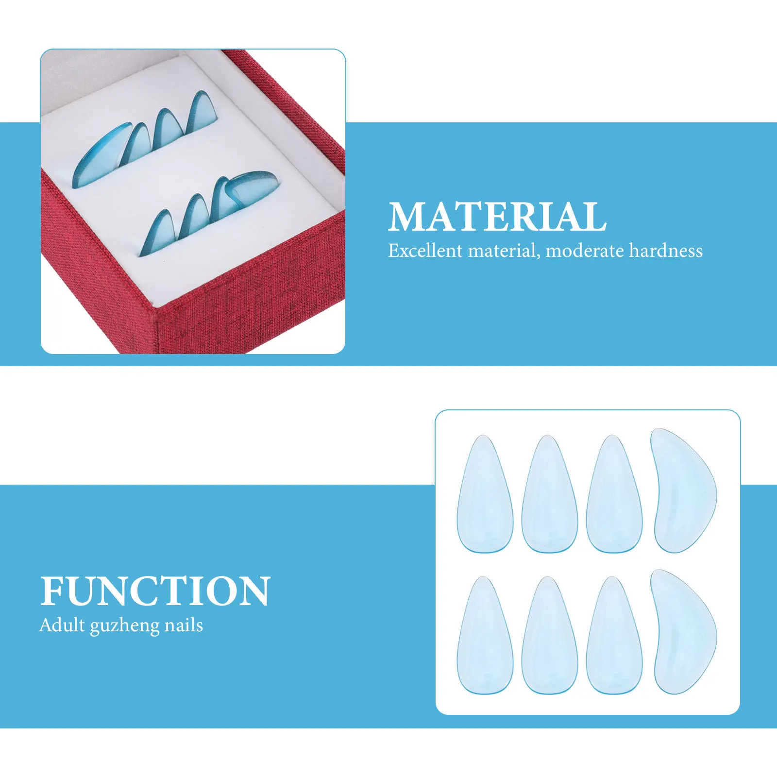 

1Set Crystal Nails Guzheng Practice Accessories Durable Anti Allergy Breathable Professional Performance Finger Picks