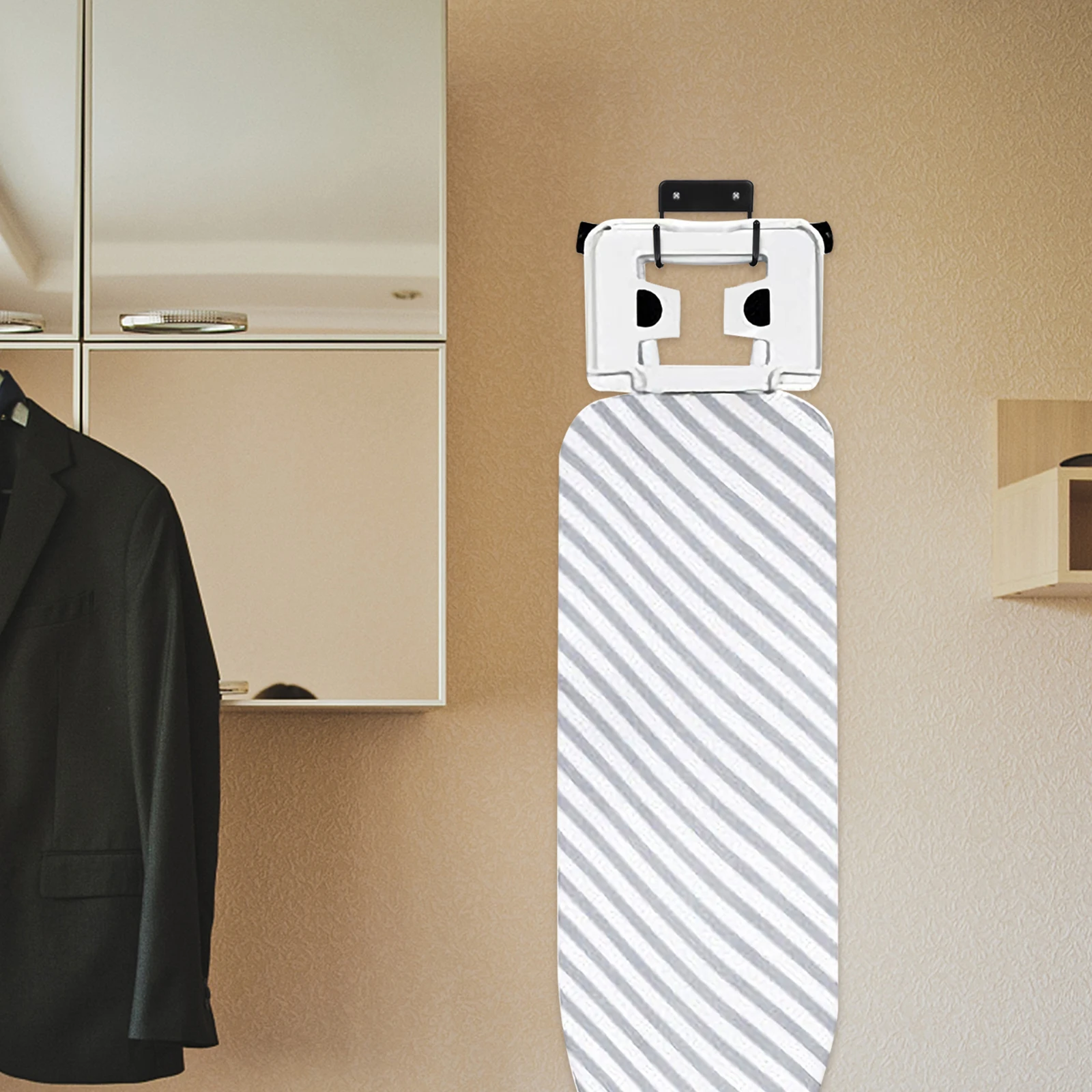 

1 Set Of Ironing Board Wall Mount Hook Heavy Duty Metal Hanging Rack For Iron Storage Thickened Hanger Household Use Ironing