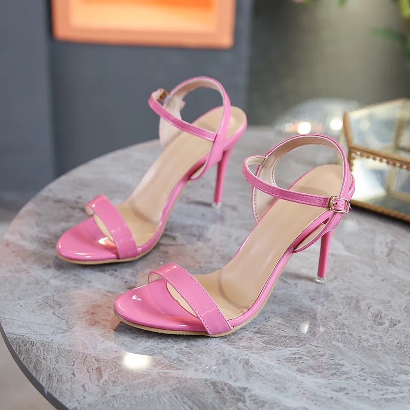 

Large Size Women's Sandals Summer High Heels Fashion Open Toe Sandals Buckle Party Shoes Sexy Thin Heels Wedding Shoes