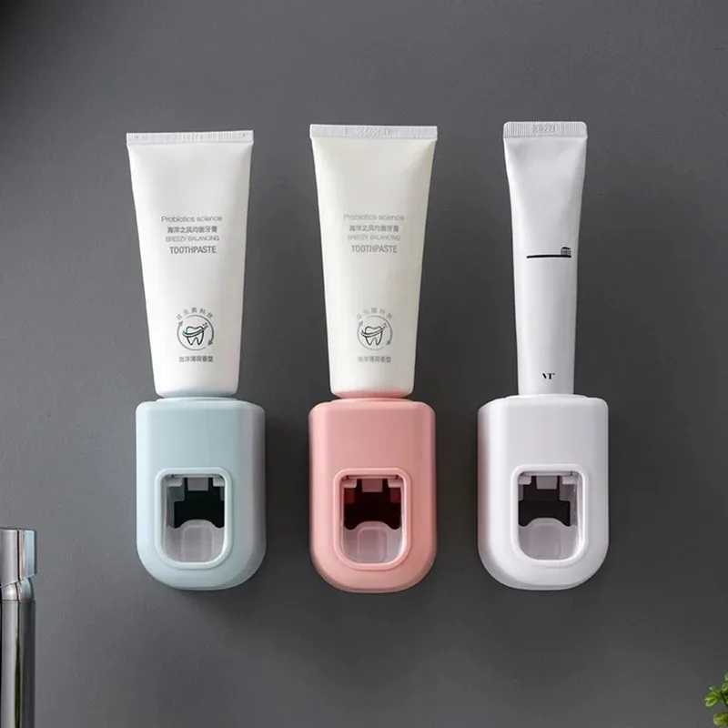 

Creative Wall Mount Automatic Toothpaste Dispenser Bathroom Accessories Waterproof Lazy Toothpaste Squeezer Toothbrush Holder