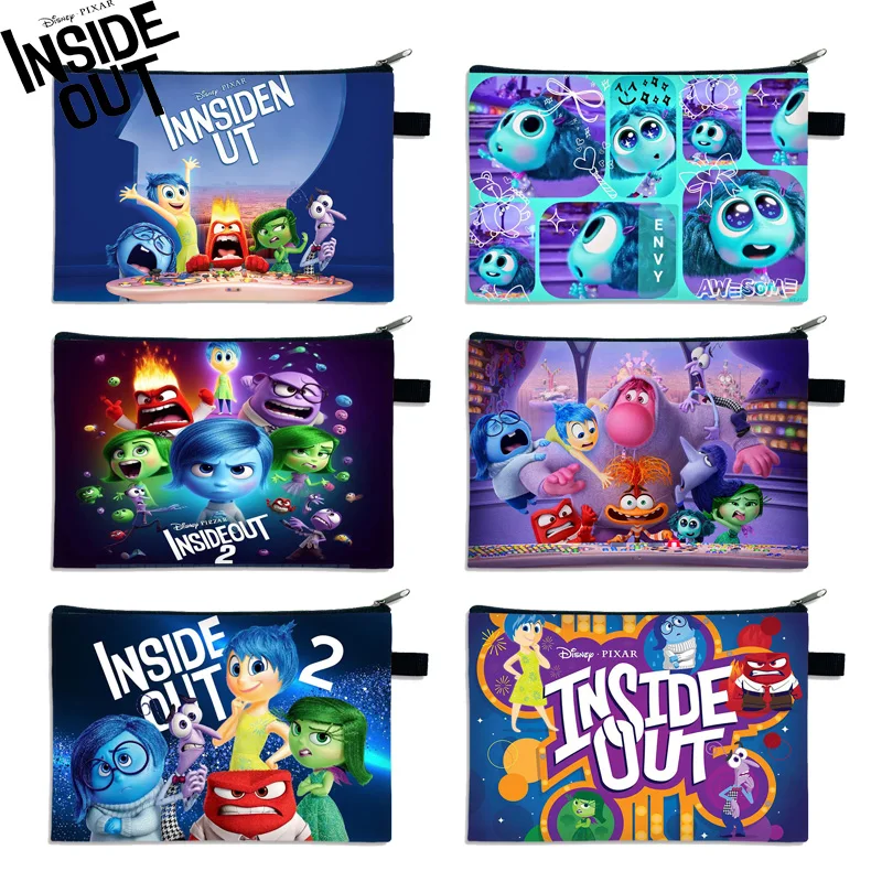 15 stylów Disney Inside Out 2 Cartoon Wallet Bing Bong Joy Sadness Anger Disgust Cute Anime Print Coin Purse Portable Storage Bag