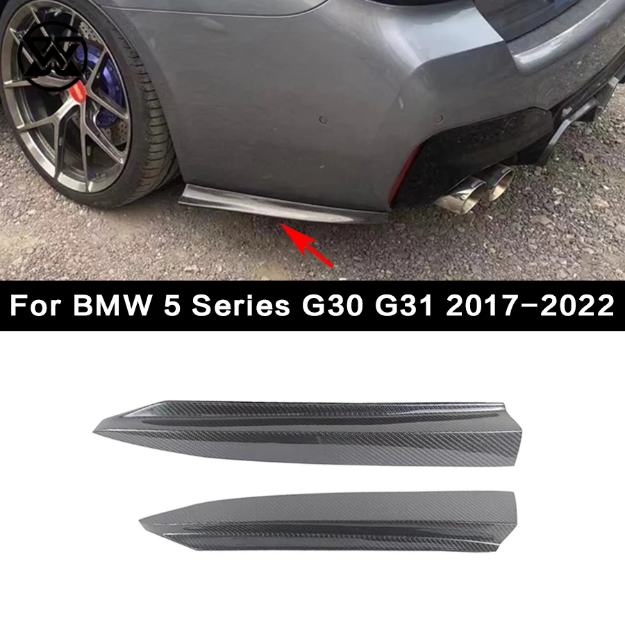 

Carbon Fiber Rear Canard Splitter Diffuser Side Bumper Fins Winglet For BMW 5 Series G30 G31 Sedan 4 Door PSM Style Flaps Apron