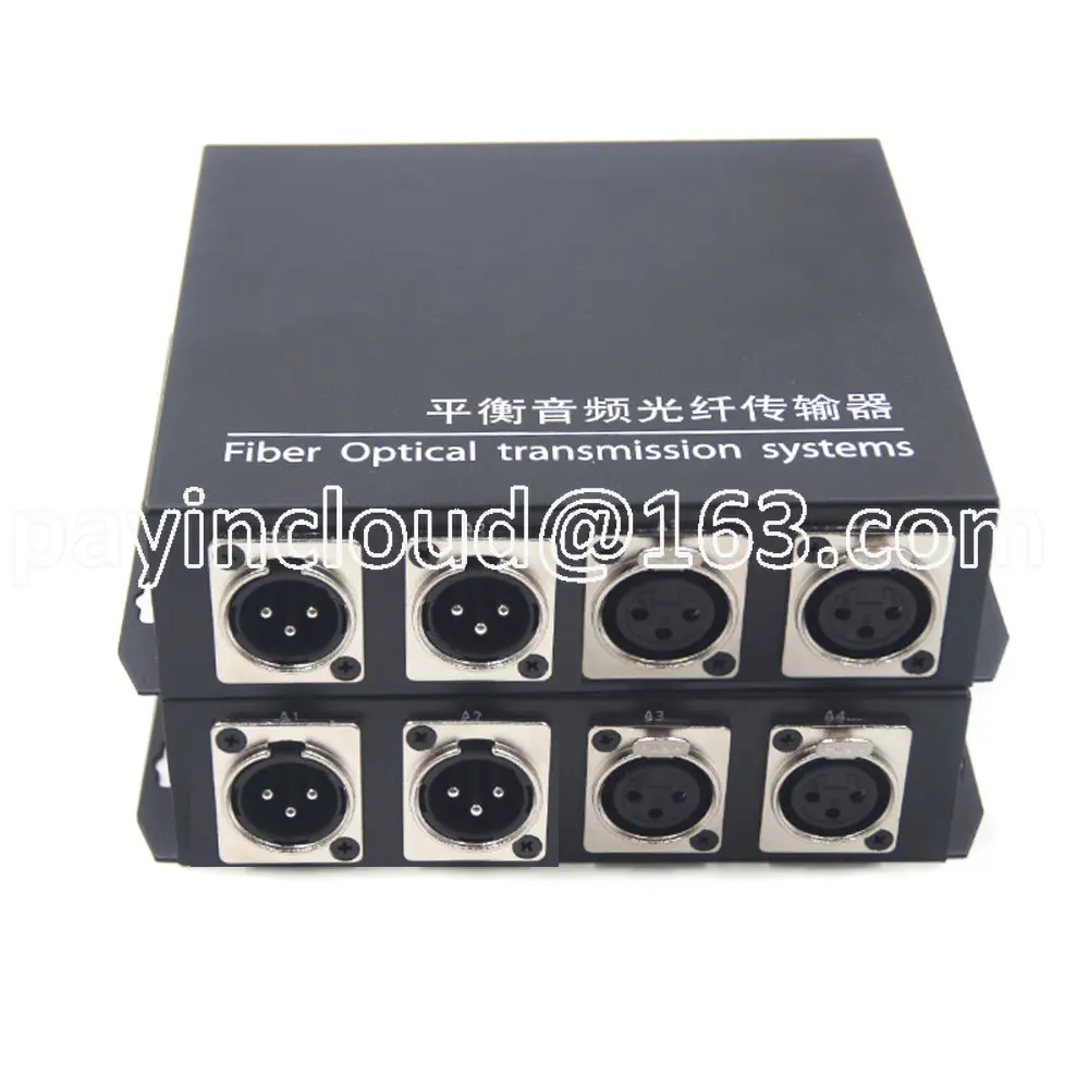 Bidirectional 2 Channels XLR Balanced Audio To Fiber Optic Extender Media Converter, Balanced Audio Over Optical Fiber SM 20Km