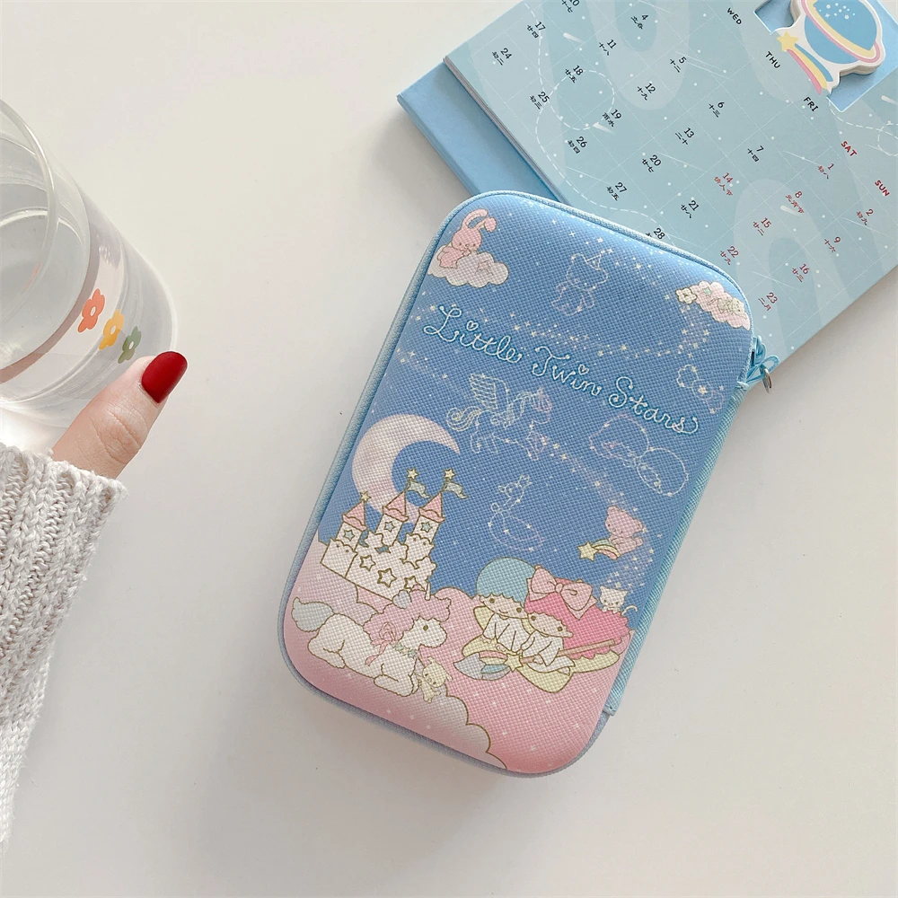 10cm*16.2cm Zipper Bag For Earphone Cable Power Bank Storage Box Cartoon Sanrio Disney Pattern Carry Case Cover