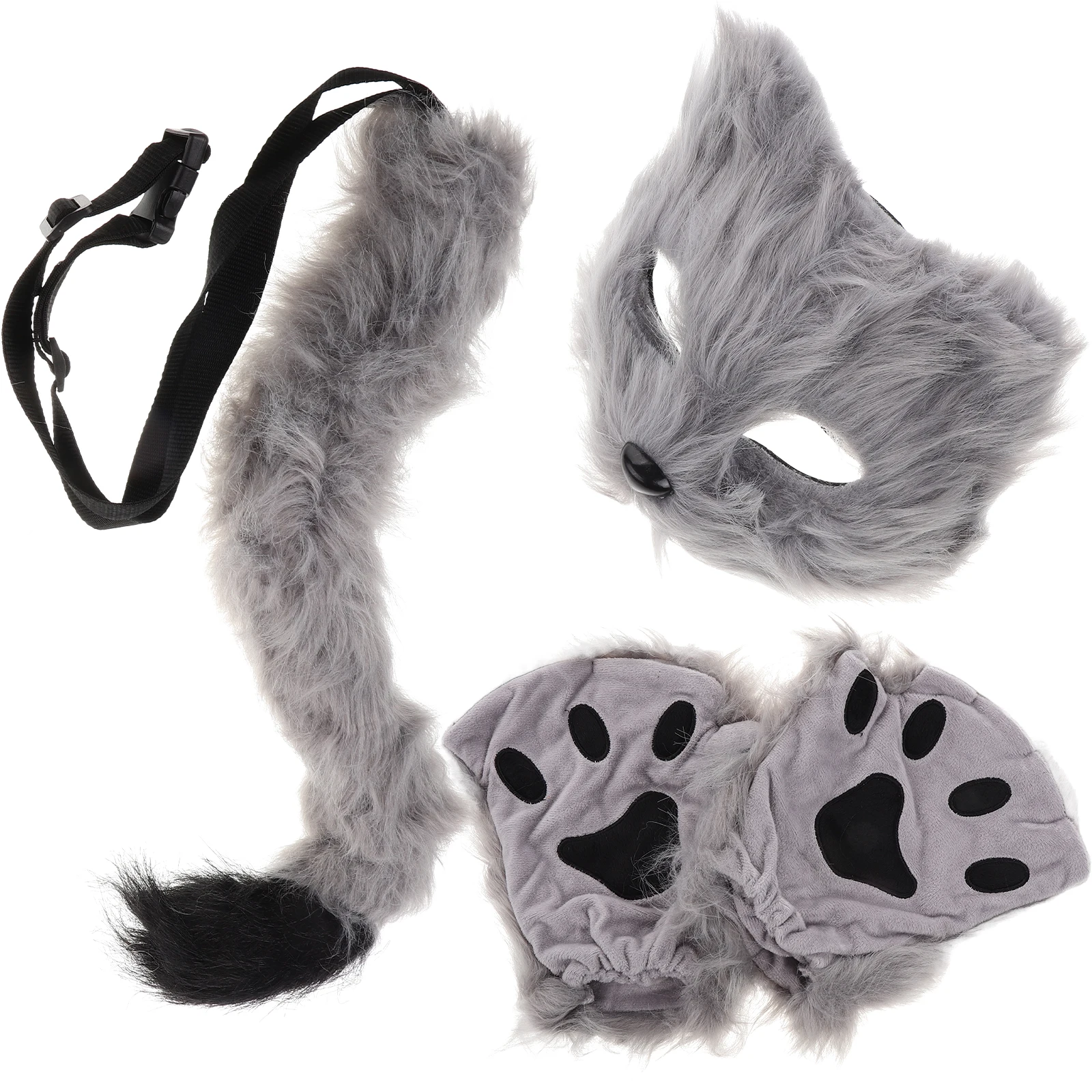 

Half Face Mask Cat Tail Anonymous Black Costume Masks Paint Anime Animal Masquerade Mens Faux Lightweight Halloween Party