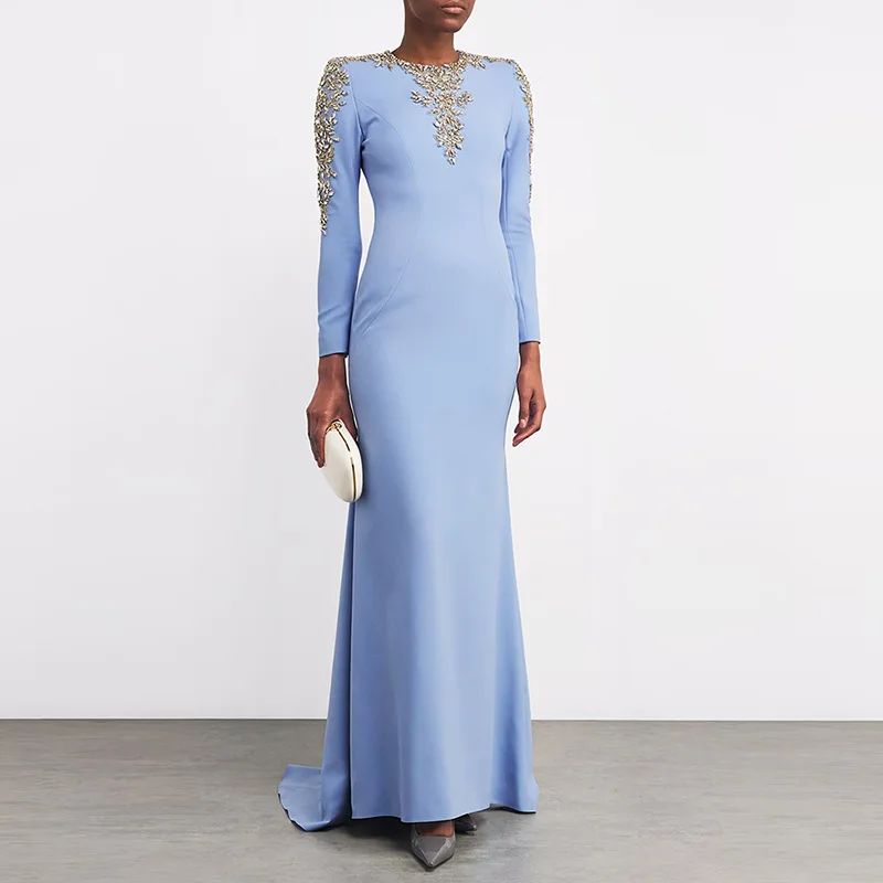 Quality Evening Dress 2026 Series Heavy Industry Beads Diamond-Embedded Small Trailing Long Dress