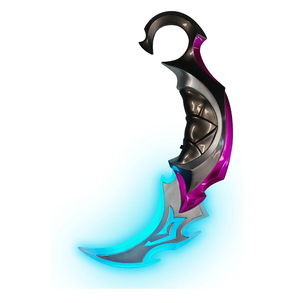 

17 см светодиодные чемпионата Valorant 2021, керамбит, вращающийся цельнометаллический игровой оружие для ближнего боя, тренировочный нож, коготь, реквизит для косплея, игрушки