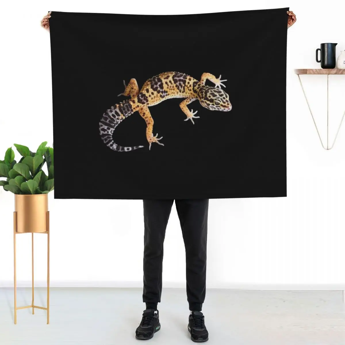 

Leopard gecko Throw Blanket Faux Fur Soft Warm Blanket for Bed