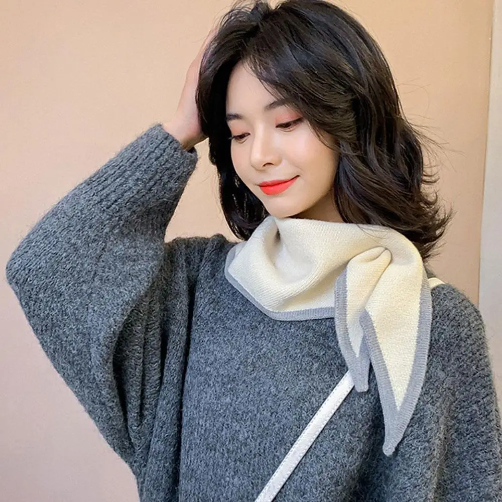 المرأة وشاح الثلاثي وشاح مع حواف الإناث الياقات وهمية صغيرة وشاح شال قميص كاذبة طوق ل سترة الصوف الرقبة أدفأ