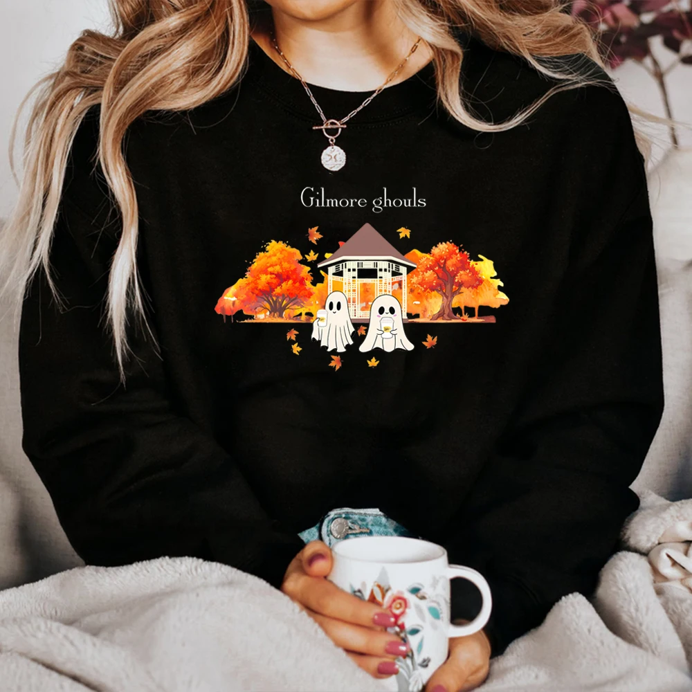 Gilmore Ghouls Sweatshirt Gilmore Girls Sweater Luke's Diner Shirt Stars Hollow Hoodie Halloween Sweatshirts Coffee Lover Merch