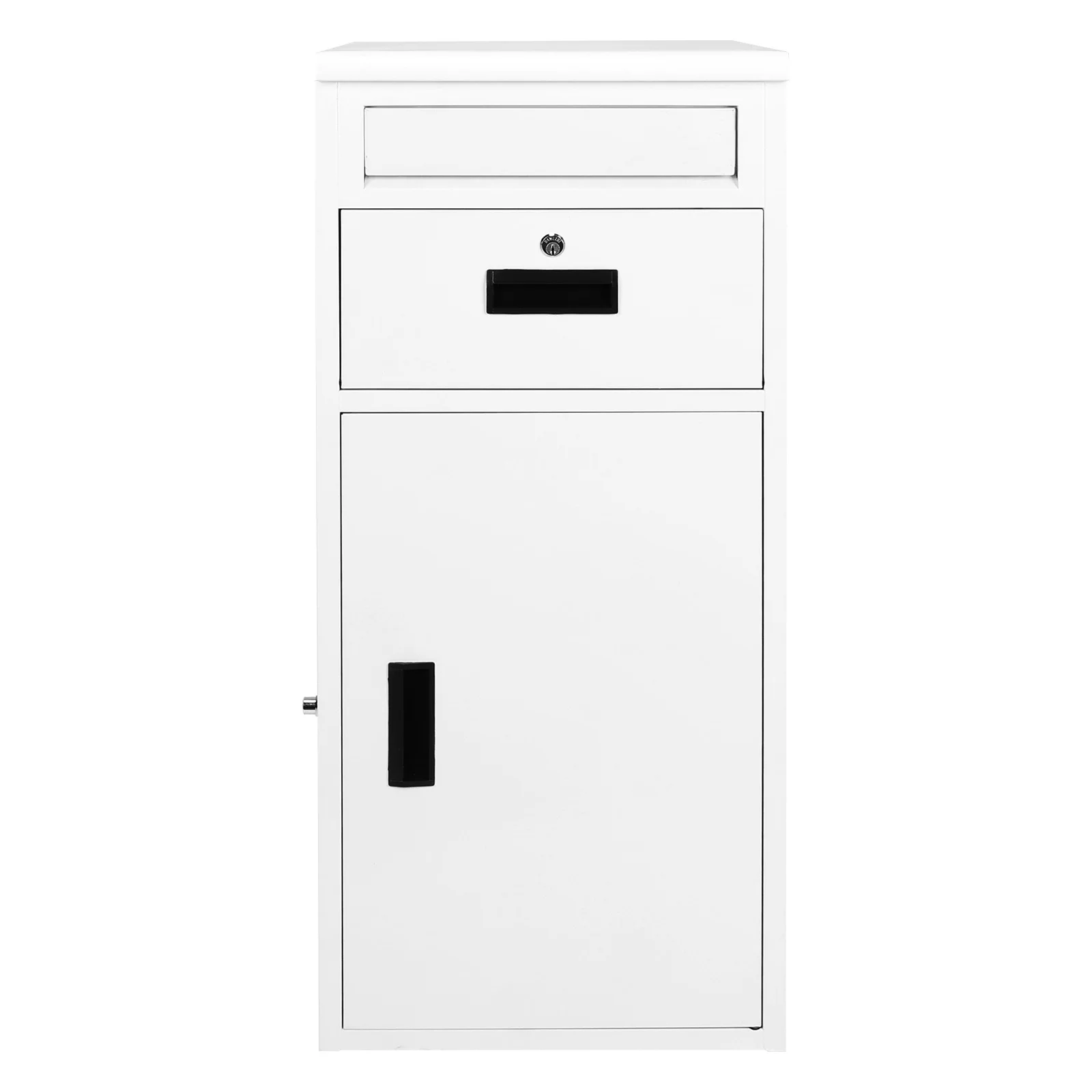 Caja de entrega de paquetes con cerradura Entrega de paquetes al aire libre para casa de porche (blanco)