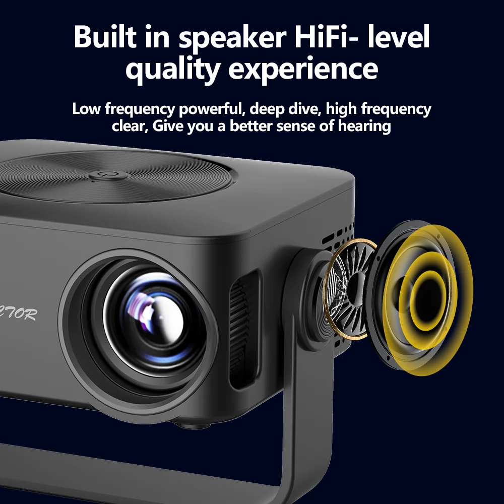 جهاز عرض واي فاي صغير محمول مع دعم عالي الدقة ، مرآة لاسلكية ، مكبر صوت مدمج ، مسرح منزلي #5