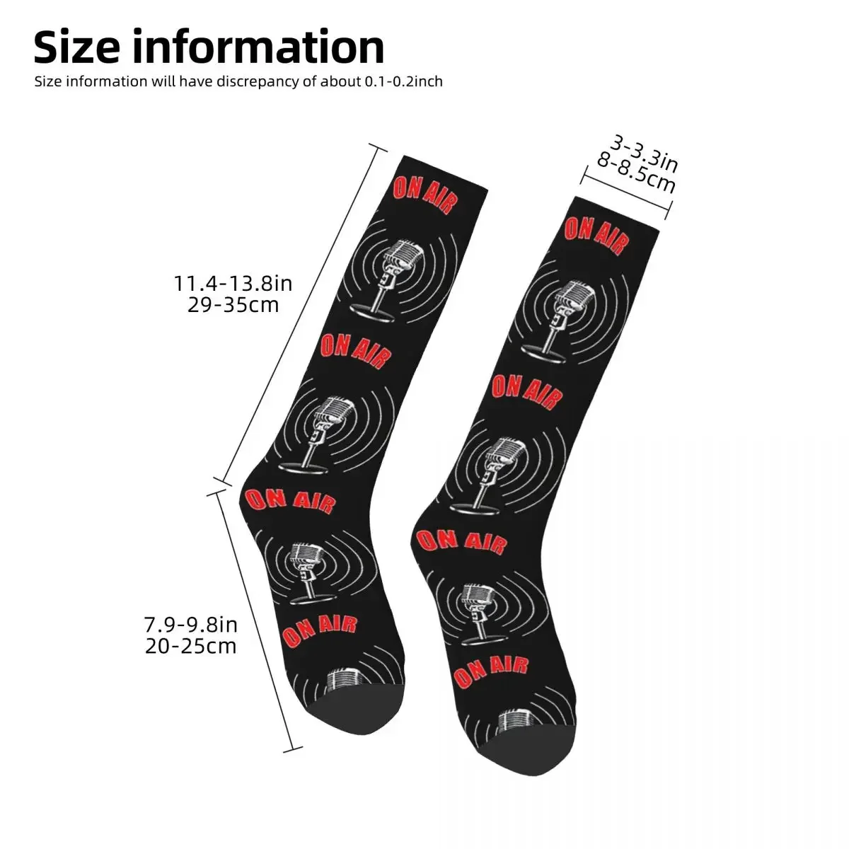 Microphone Socks Harajuku Sweat Absorbing Stockings All Season Long Socks Accessories for Man's Woman's Christmas Gifts