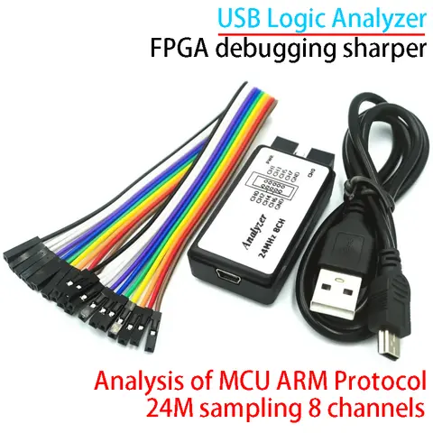 USB Logic Analyzer Microcontroller for ARM FPGA Debugger 24M Samples 8 Channels