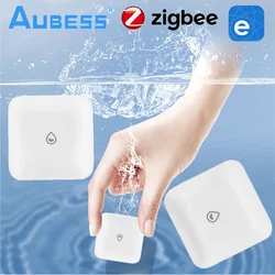 Ewelink ZigBee Sensor de fugas de agua, alarma de seguridad por inmersión, Detector de fugas, alerta de desbordamiento, impermeable, Control por aplicación para el hogar inteligente