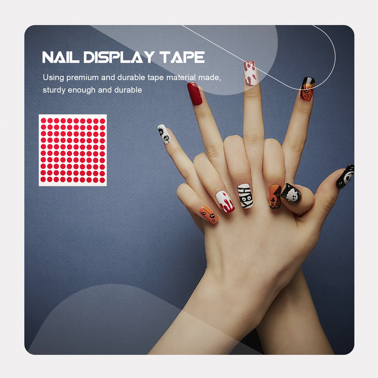 

5 set Clear Display Board Double-sided Non-marking Adhesive Strips for Nail Compact Nail Display Board Tape Size