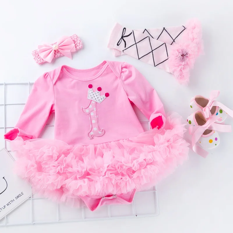 

Hot Sale Infant Spring Long Sleeve Pink Romper Cartoon Girl Baby Jumpsuit Set Wholesale