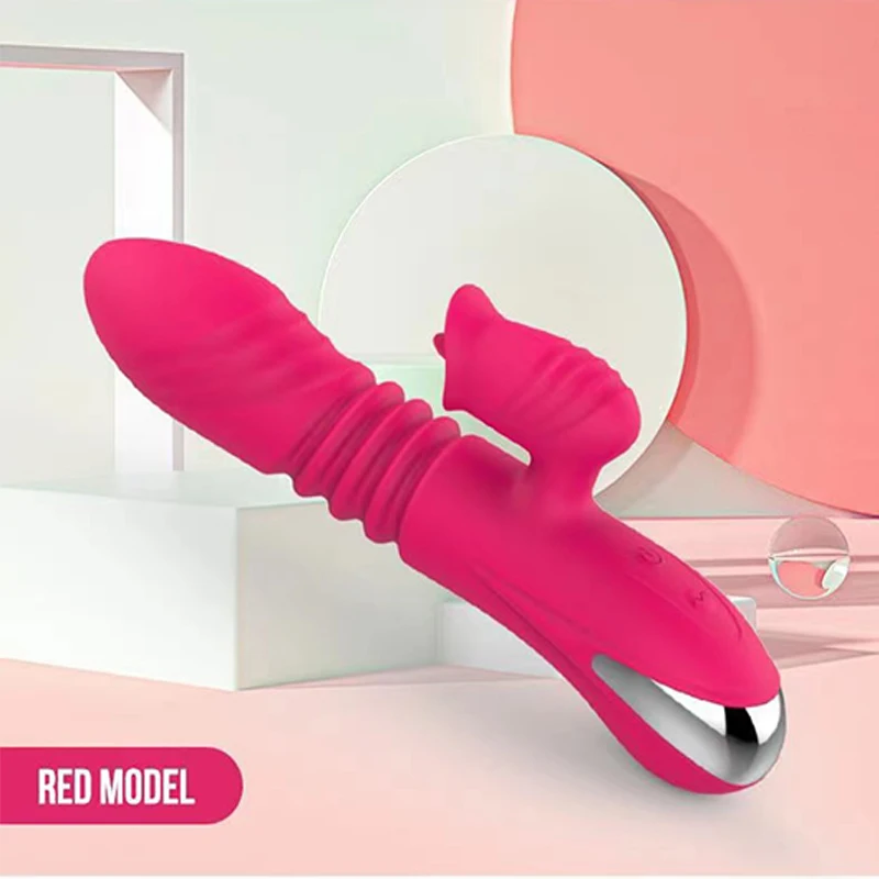 Consolador vibrador femenino con calefacción y lengua retráctil para lamer el clítoris, estimulador del punto G, productos para adultos, Juguetes sexuales