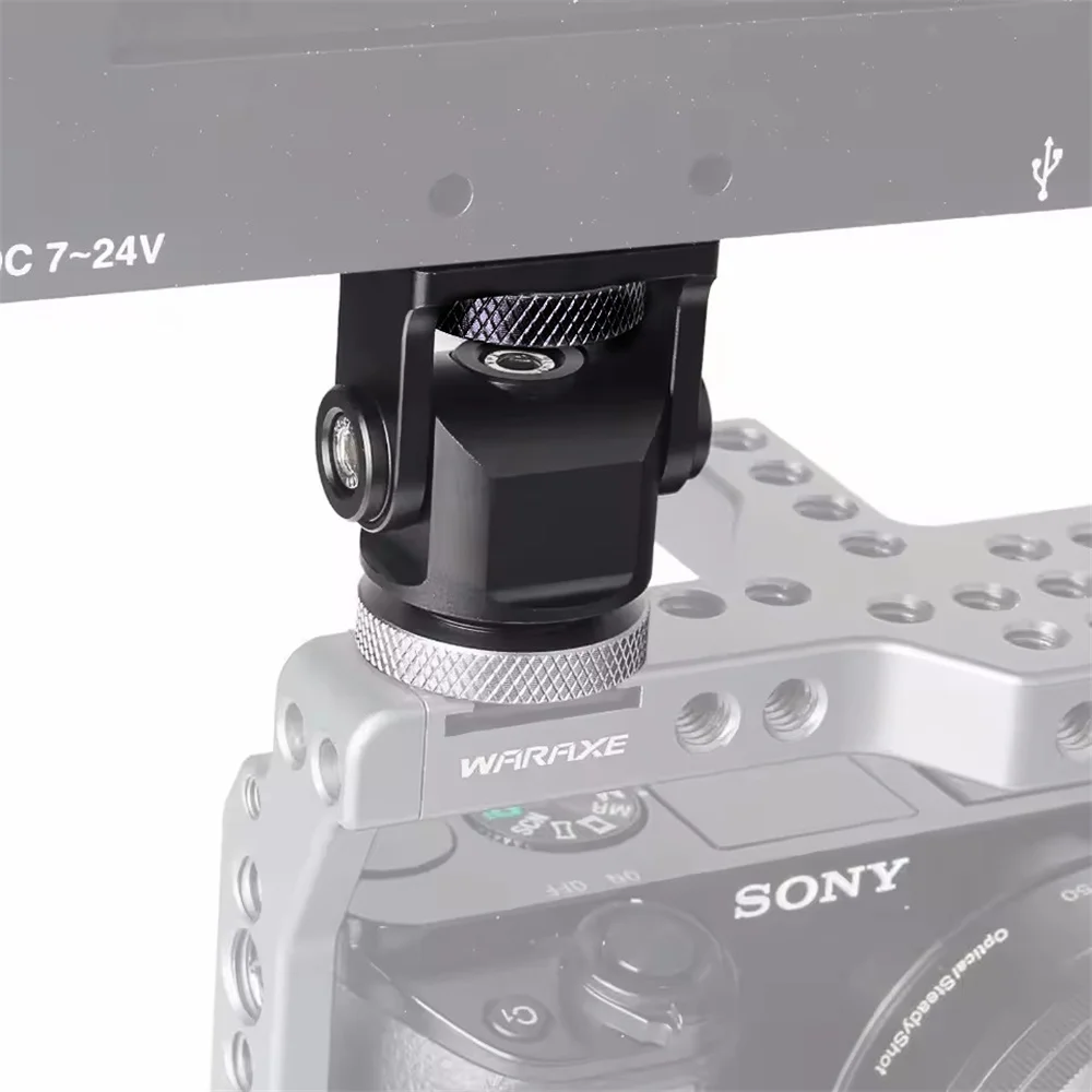 Camera Field Monitor Cold Shoe Mount 180° Tilt Adjustable Hot Shoe Bracket for Camera Monitor Microphone LED Video Light