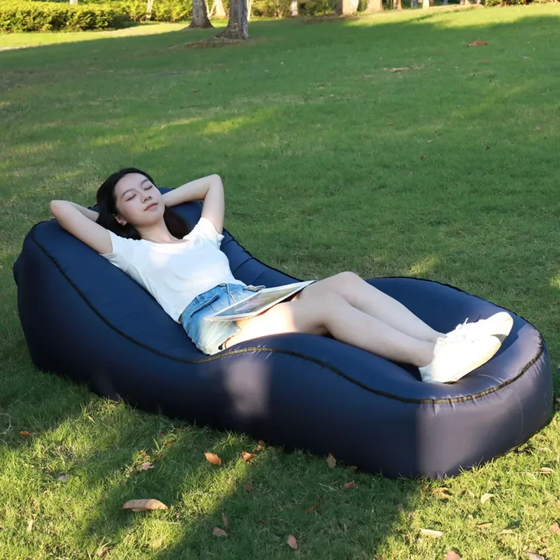 Portable Inflatable Air Sofa Bed for Outdoor Camping Beach Travel Lightweight Sleeping Mat Quick Inflate Lounger for Adults