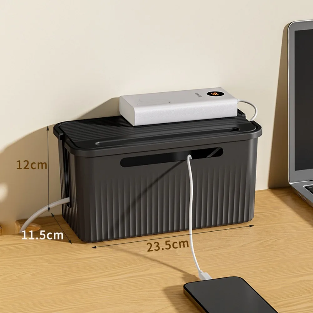 

New Plastic Cable Storage Box Multi-Purpose Cord Organizer Desktop Storage Box Desktop Charging Data Cable Storage