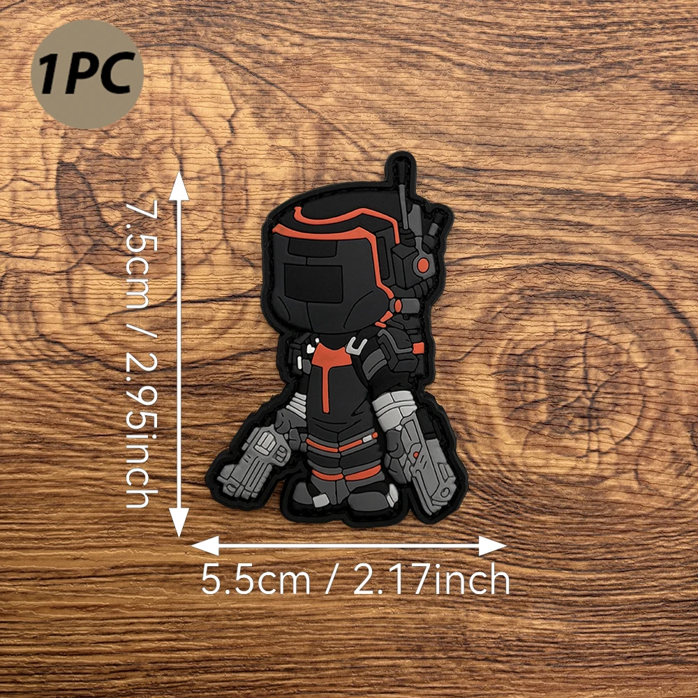 Q-Version Sci-Fi Trendy Character Design, 2D Flat Pvc Material, 1 Piece, Embossed Edge Patch, Velcro Patch, Includes Fleece Backing, Tear-Resistant, Personalized Workwear Jacket Outdoor Apparel Accessory