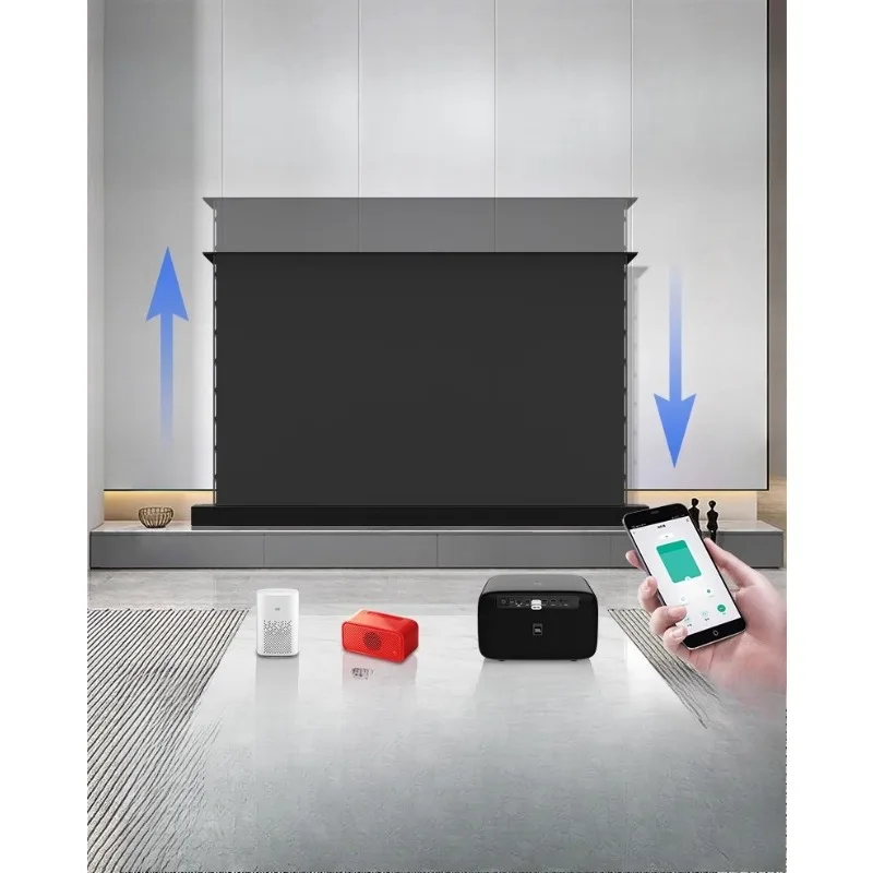 

Electric floor rise projection screen anti-light home living room 4k ultra high definition 100 inch automatic lift movable Phili