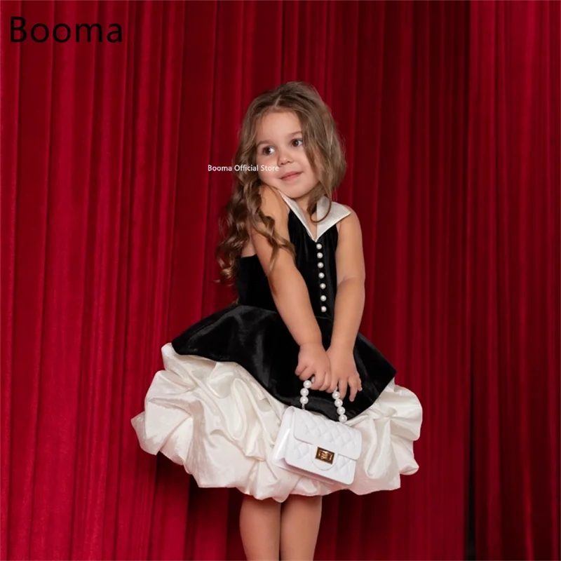 Booma Flowers A-Line Girl Dresses Wedding Party Dress for Kids Knee-Length Girls Prom Gowns Customized