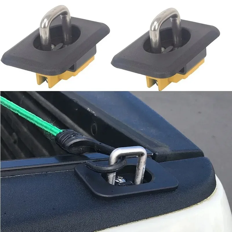 For 1998-2014 F150 1999-2013 GM 1995-2008 RAM Tie Down Anchors Retractable Truck Bed Top Side D Ring Towing Bars