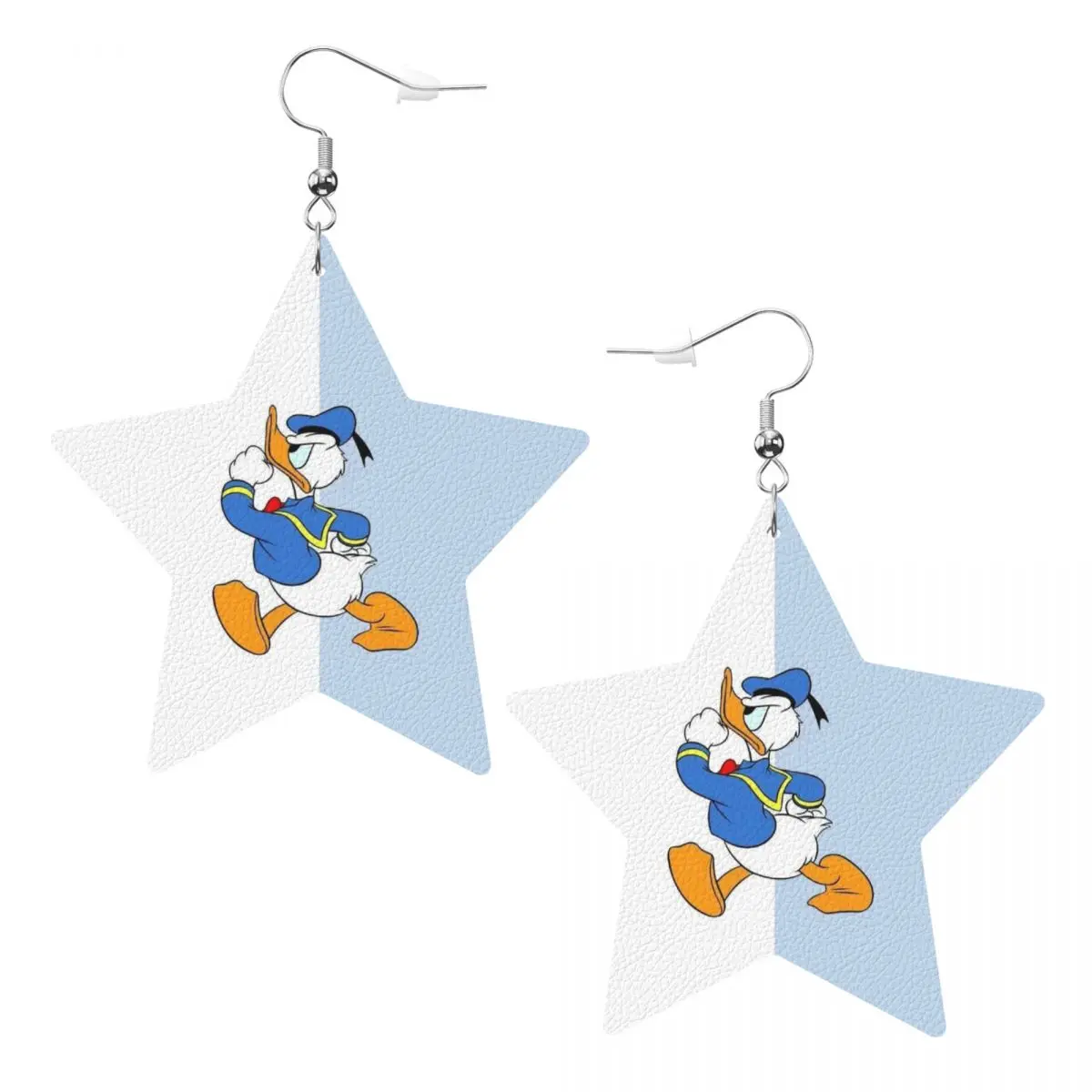 

Кожаные серьги с Дональдом Даком на заказ для женщин, забавные мультяшные серьги-капли, ювелирные аксессуары