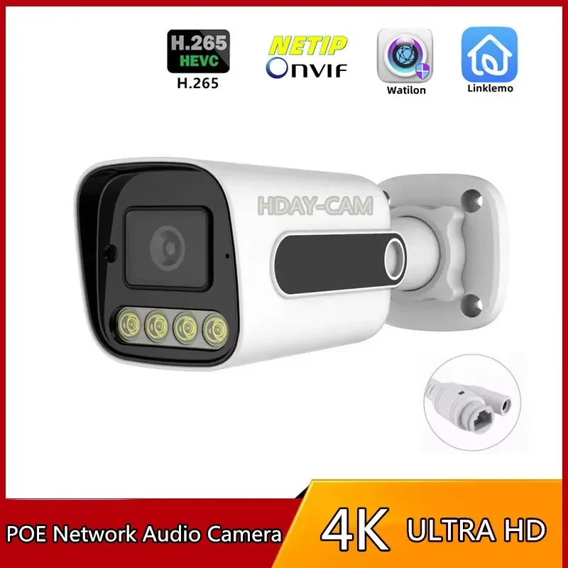 

8MP 4K POE IP Camera ONVIF H.265 Audio Record CCTV Human Detection 5MP Waterproof IP66 Outdoor Security Video Surveillance