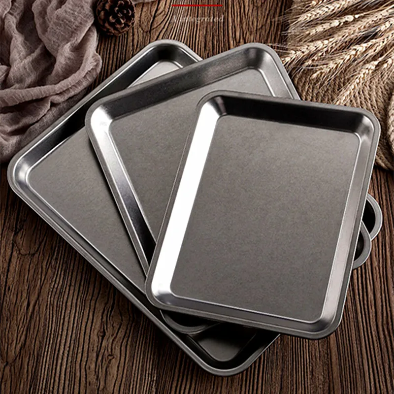 Stainless Steel Rectangular Plate Decorative Storage Tray Vintage Organizer Kitchen Accessories