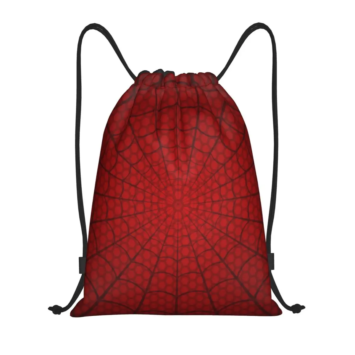 Custom Red Spider Web Drawstring Bags Men Women Lightweight Sports Gym Storage Backpack