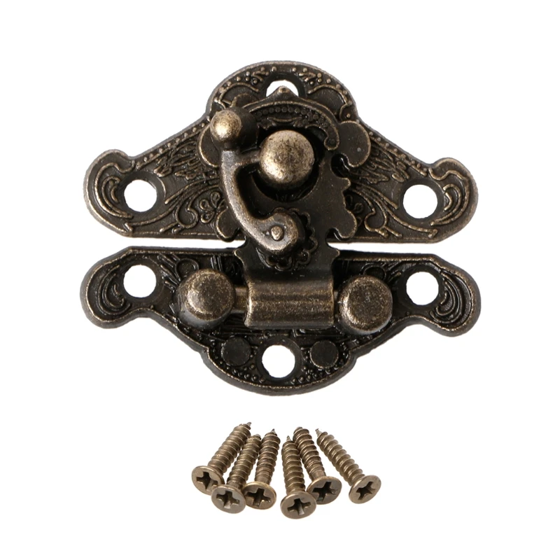 Vintage Zinc Alloy for Latch Hasp Pad Chest Lock Plate For Wood Jewelry Box Cabi - Image 2
