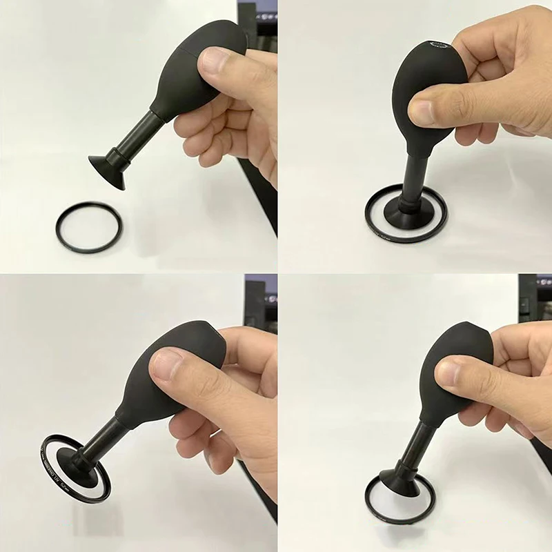 (En) Kit de ventosa para lente de cámara, pluma antiestática larga, fuerte succión, pluma de succión al vacío Manual, extractor de lentes, Kit de herramientas de limpieza y reparación