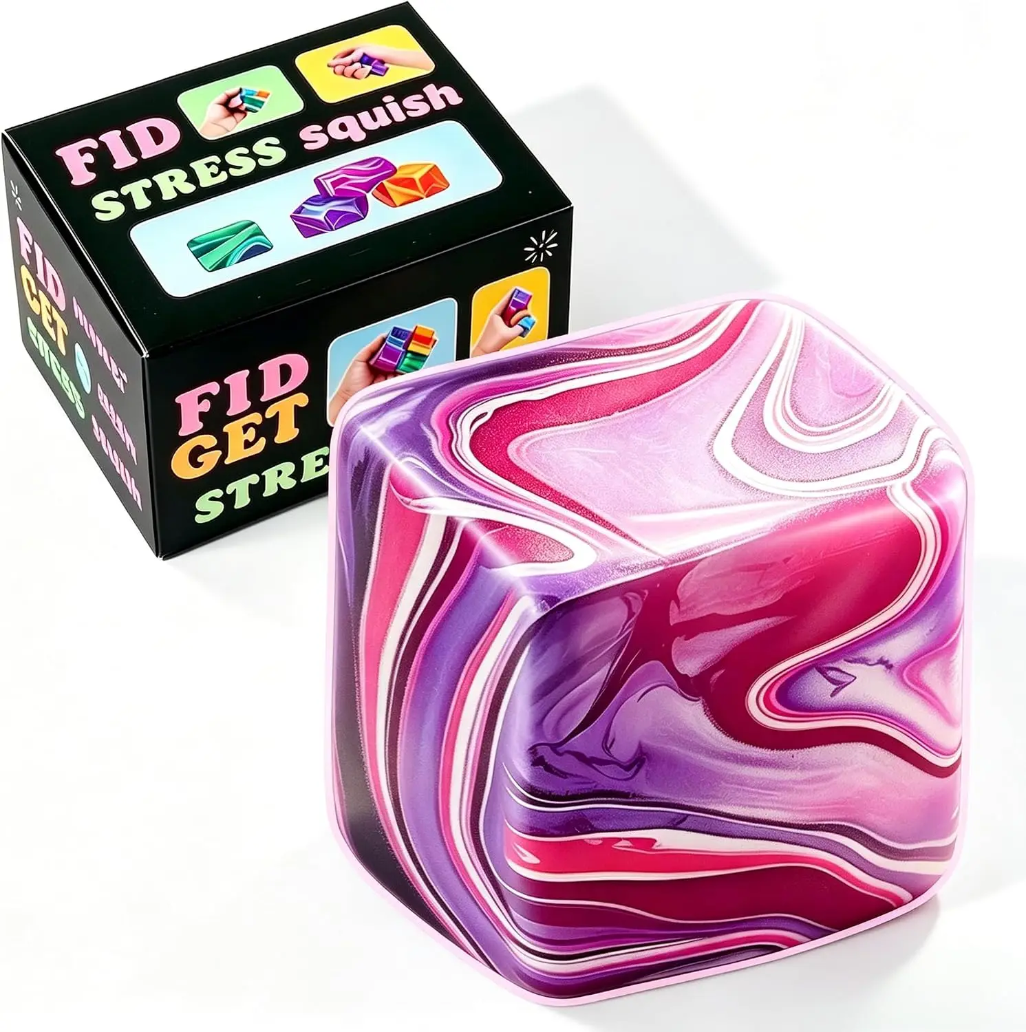 

1 Pack Fidget Toys Squishy Stress Cube, Stress Balls for Kids Adults Squishies Stress Relief, Ice Sugar Sensory Toys for Kids with Autism, Fidgets for Classroom Prize Toys(Purple,1 Pack)