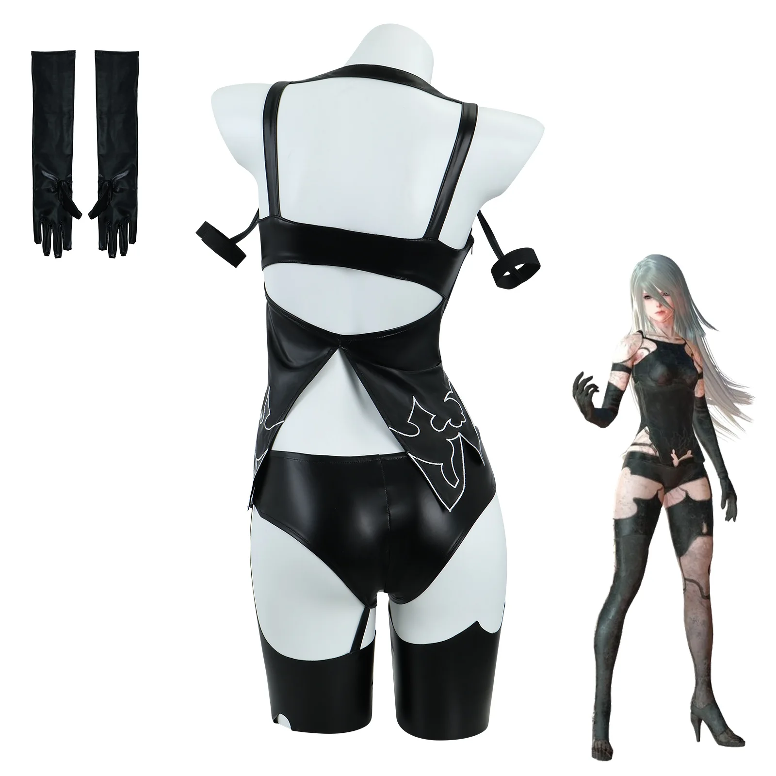 Game NieR:Automata A2 Cosplay Costume Wig Sexy Black Battle Suit For Women Girl Handsome Halloween Party A No.2 Role Play Outfit