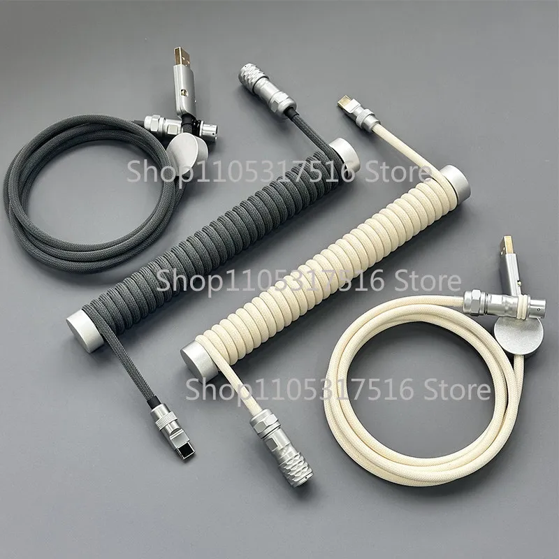 

Customized mechanical keyboard cable with spiral aviation connector and USB-C type cable For UNKNOWN ERROR Z42
