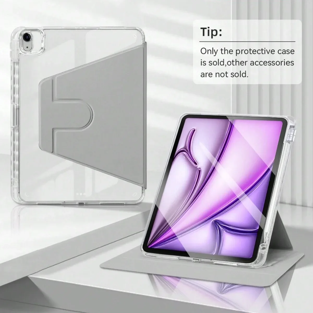 

Акриловый вращающийся чехол для iPad Pro M5 11 дюймов iPad A16 Mini Air 13 11 12.9 11 10 9 8 7 6 5 4 Th Gen M3 M2 M4 Противоударный чехол