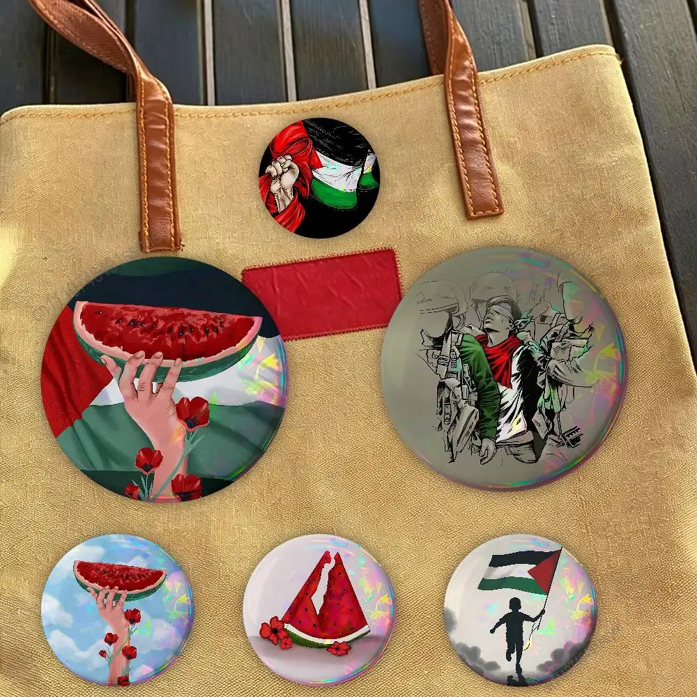 

P-Palestine-s F-Flag MAP Art Badges Personalized Handmade Round Brooches Pins Accessory 25mm 75mm 44mm 58mm 32mm
