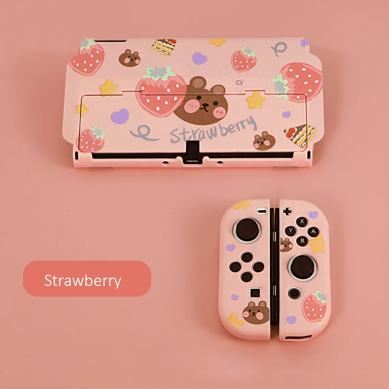 

Shell for Nintend Switch OLED Cute Rabbit Purple Pink Hard PC Full Cover Case For Nintendo Switch oled NS Accessories Cases