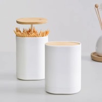 Toothpick Holder Cotton Swabs Box Automatic Pop-up Toothpick Storage Case Dispenser Dental Floss Storage Container Home Decor