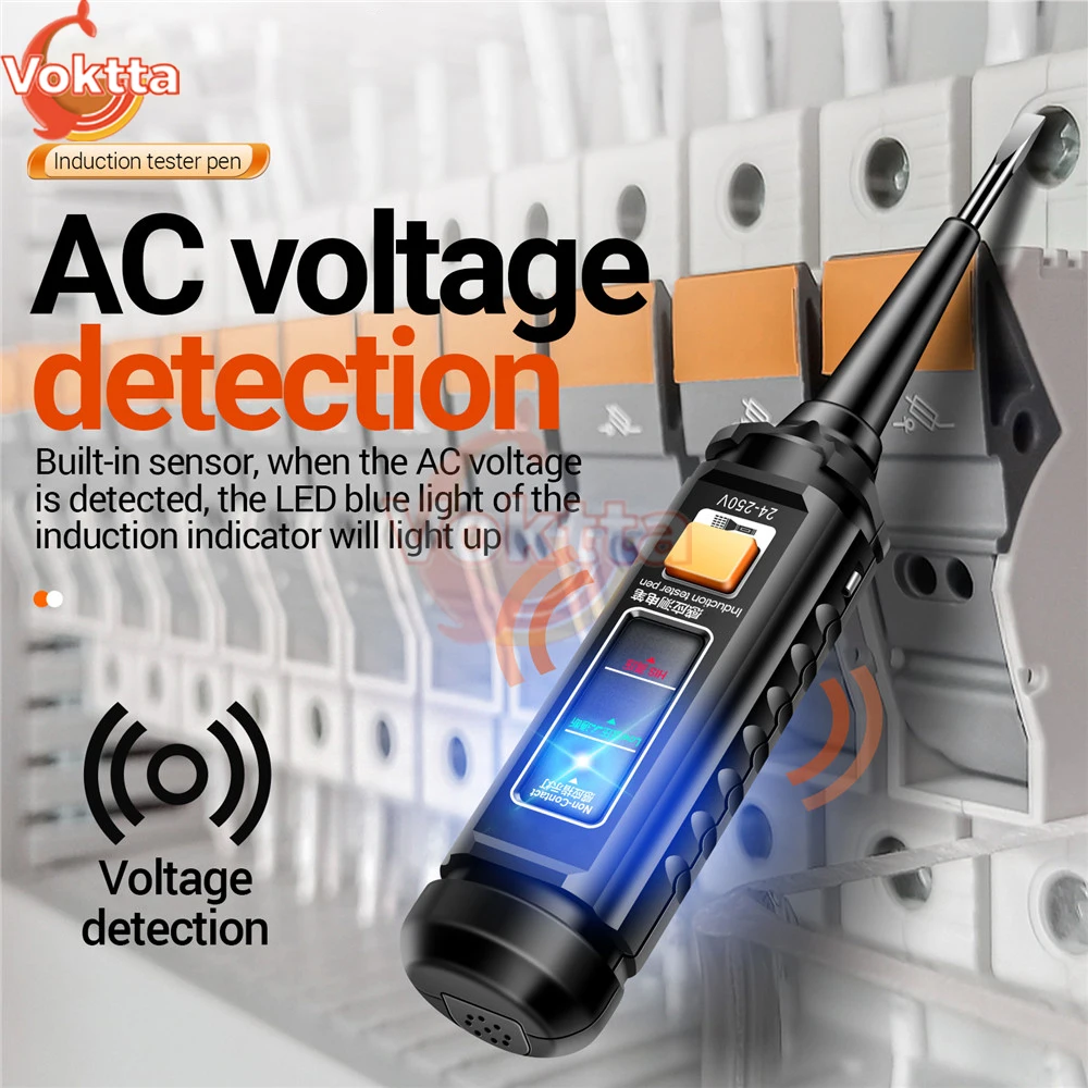 AC 25-250V Intelligent Voltage Tester Pen AC Electrical Screwdriver Test Pencil Voltmeter Power Indicator Zero Line Tester Tools