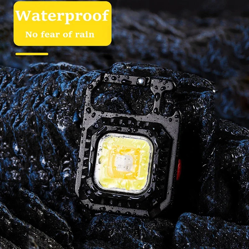 Mini LED Flashlight USB C Rechargeable Keychain Light Multifunctional Work Light Portable Outdoor Camping Lantern Fishing Torch