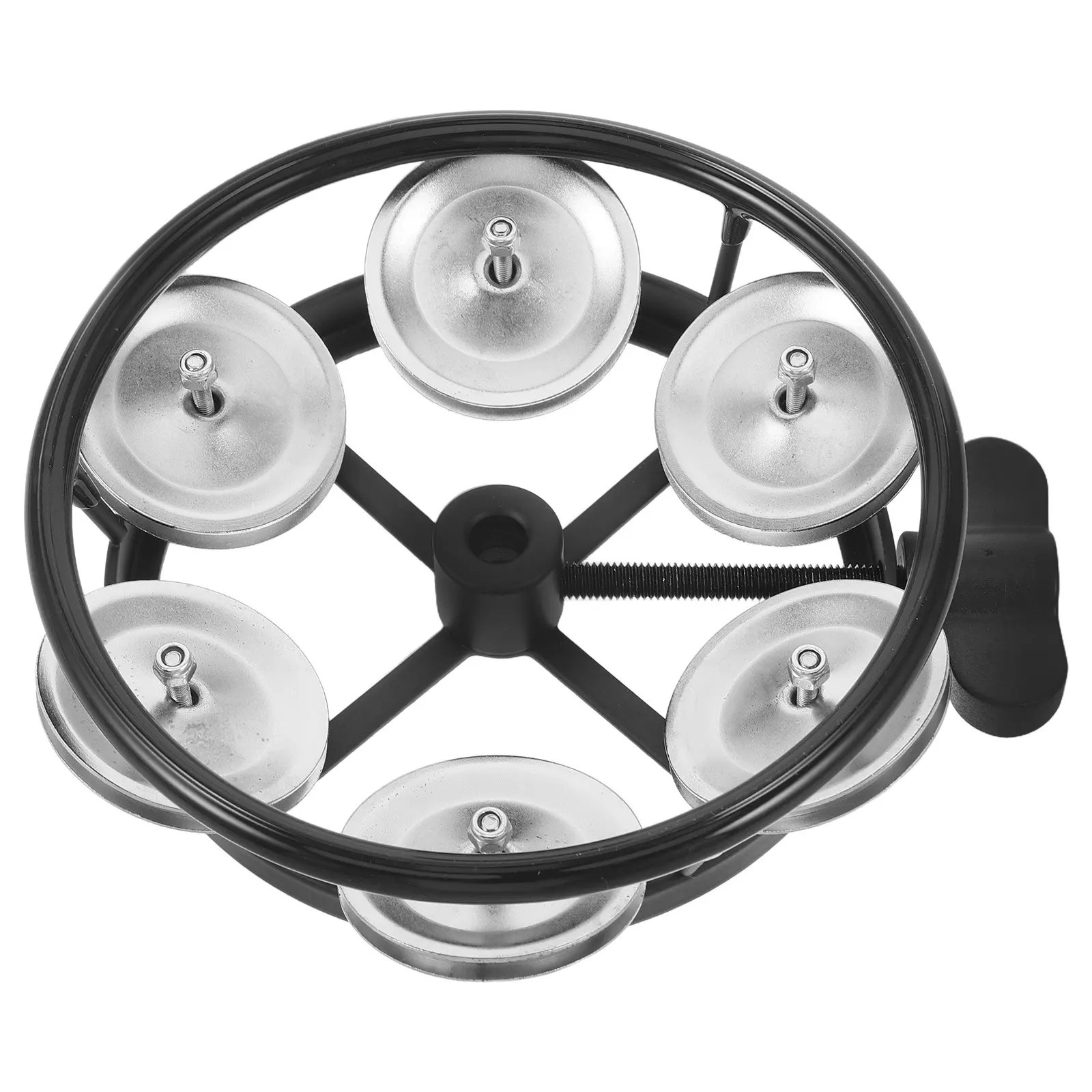 Mountable Hi-Hat Bell Tambourine Double Row Jingles Precision-Tuned Lightweight Drum Set Mount for Performance