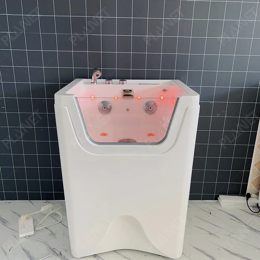 

High Quality Custom Freestanding White Acrylic Pet Spa Massage Bathtub Cat Dog Bathing Tub