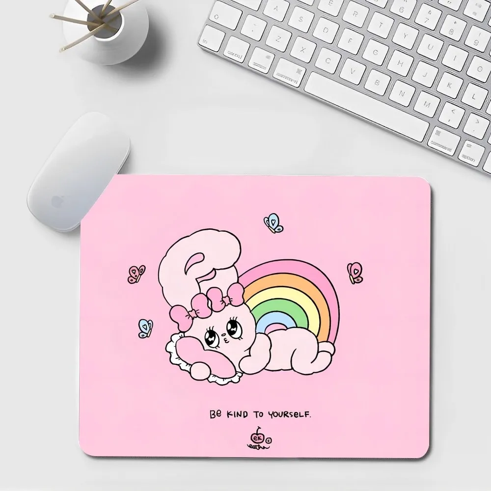 Cute Pink Esther Bunny DIY Cabinet Gaming Computer Laptop Desk Mat Mouse Pad Mouse Mat Notebook for PC Mouse Carpet