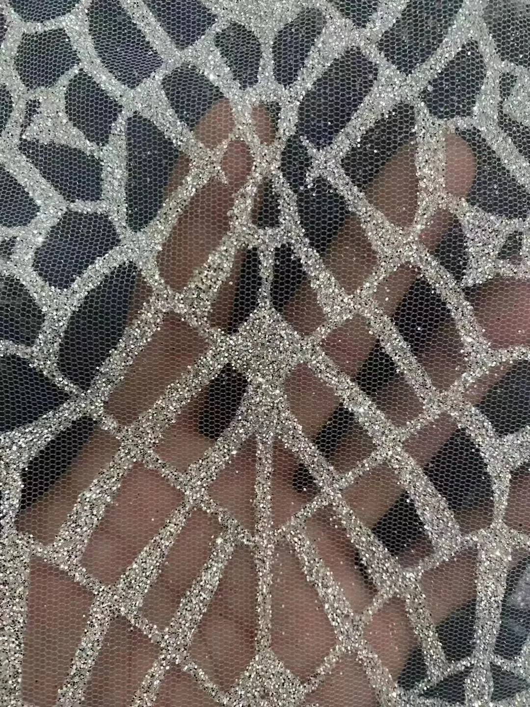 Manufacturer sequins net mesh embroidery glitter designs lace fabric for bridal dress