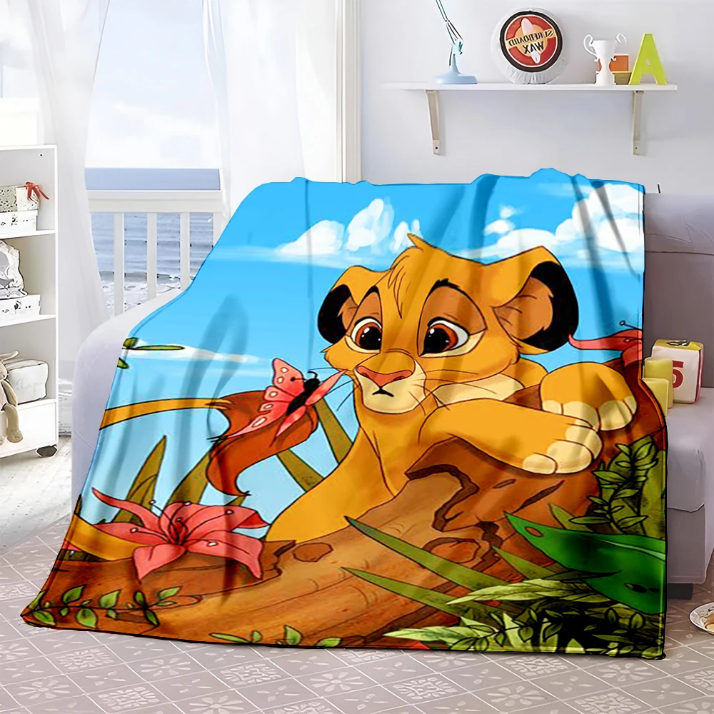 Disney Simba Król Lew Koc na drzemkę Zimowe dzieci Miękkie flanelowe pluszowe koce kempingowe Puszyste dziecko Sypialnia dla dzieci Prezent dla