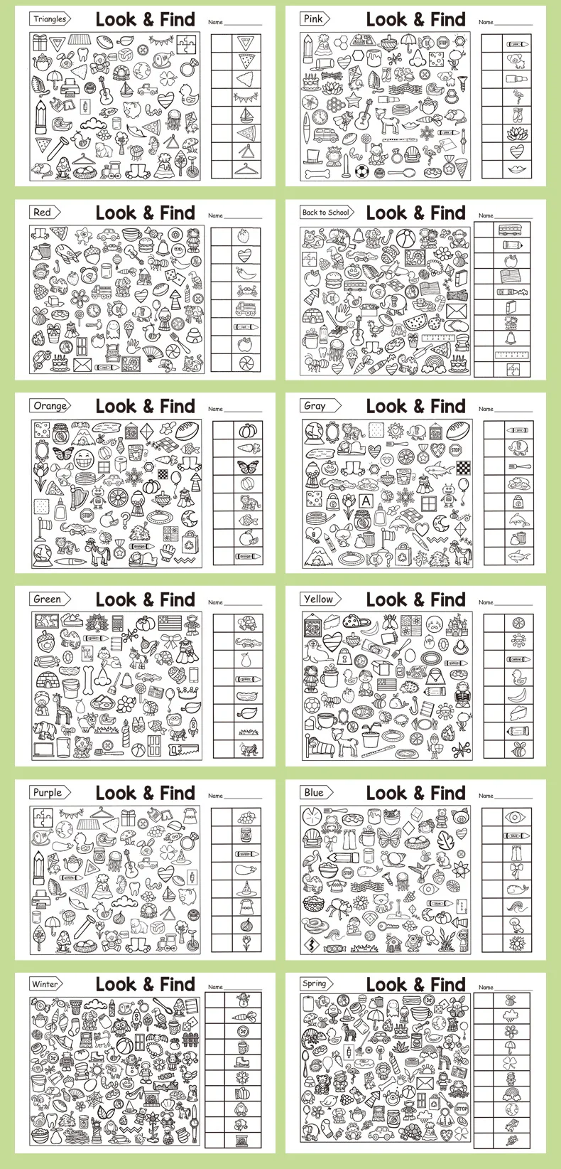 Kinder-Suche-Aktivitätsbuch, verstecktes Objekt für Kinder, Malbuch, interaktives pädagogisches Matching-Spiel, frühes Lern-Puzzlespiel – Detail 7